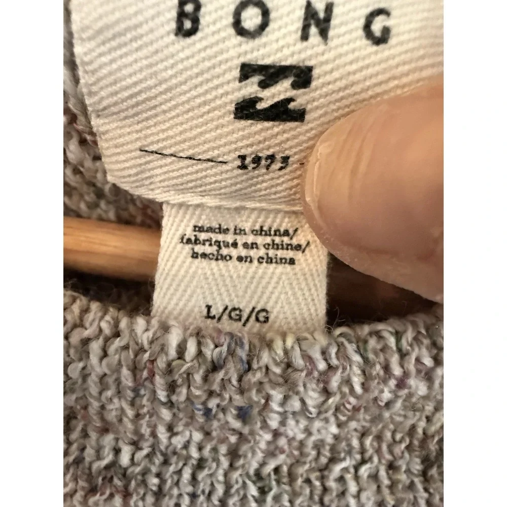Streetwear‎ Billabong Boho Deconstructed Sweater Sz L Crop Multi-Colored Flared